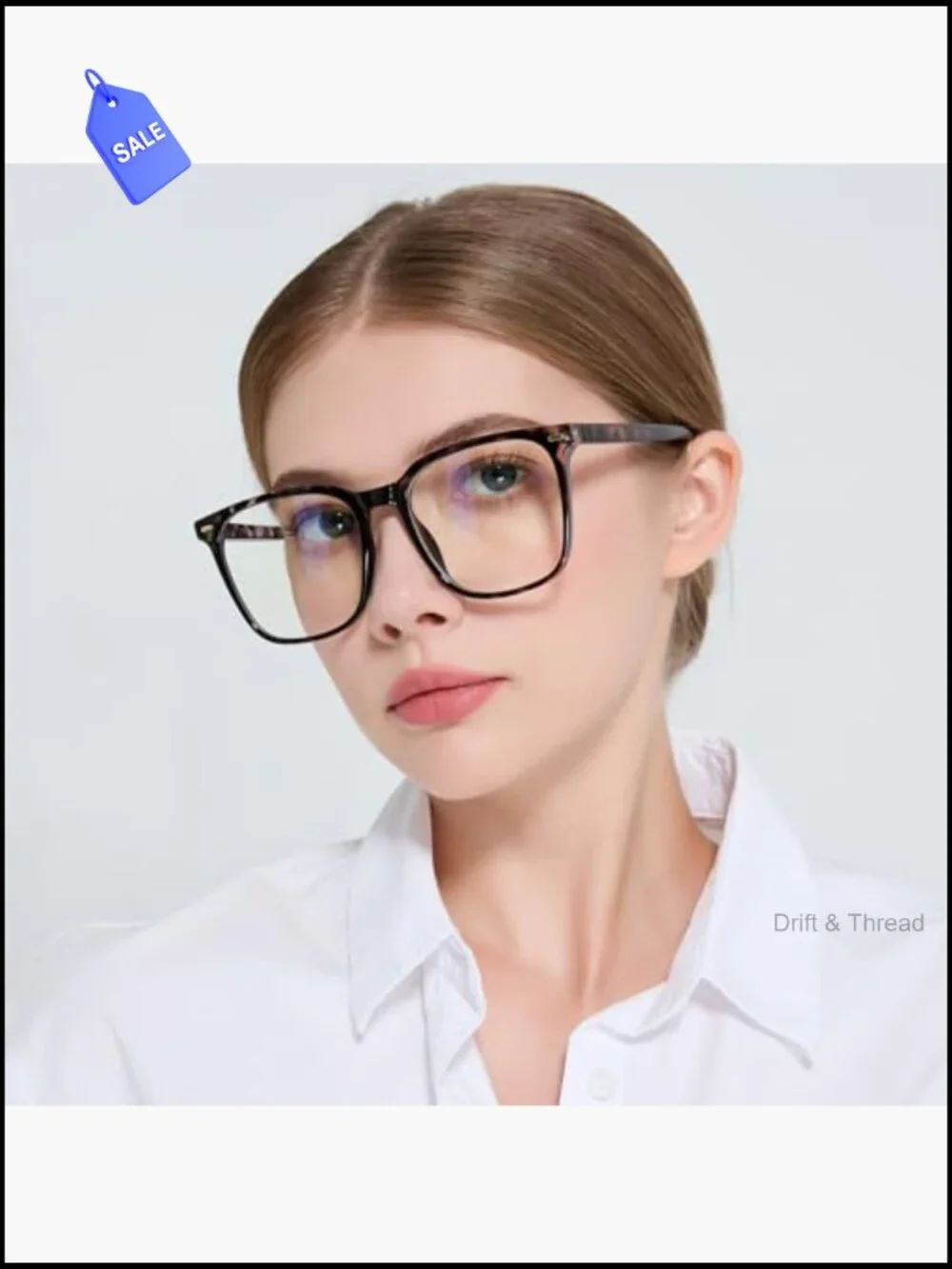 Oversized Square Blue Light Blocking Glasses for Women Men, Anti-Fatigue